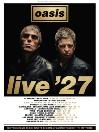 Oasis, c'è anche Roma nel tour 2027